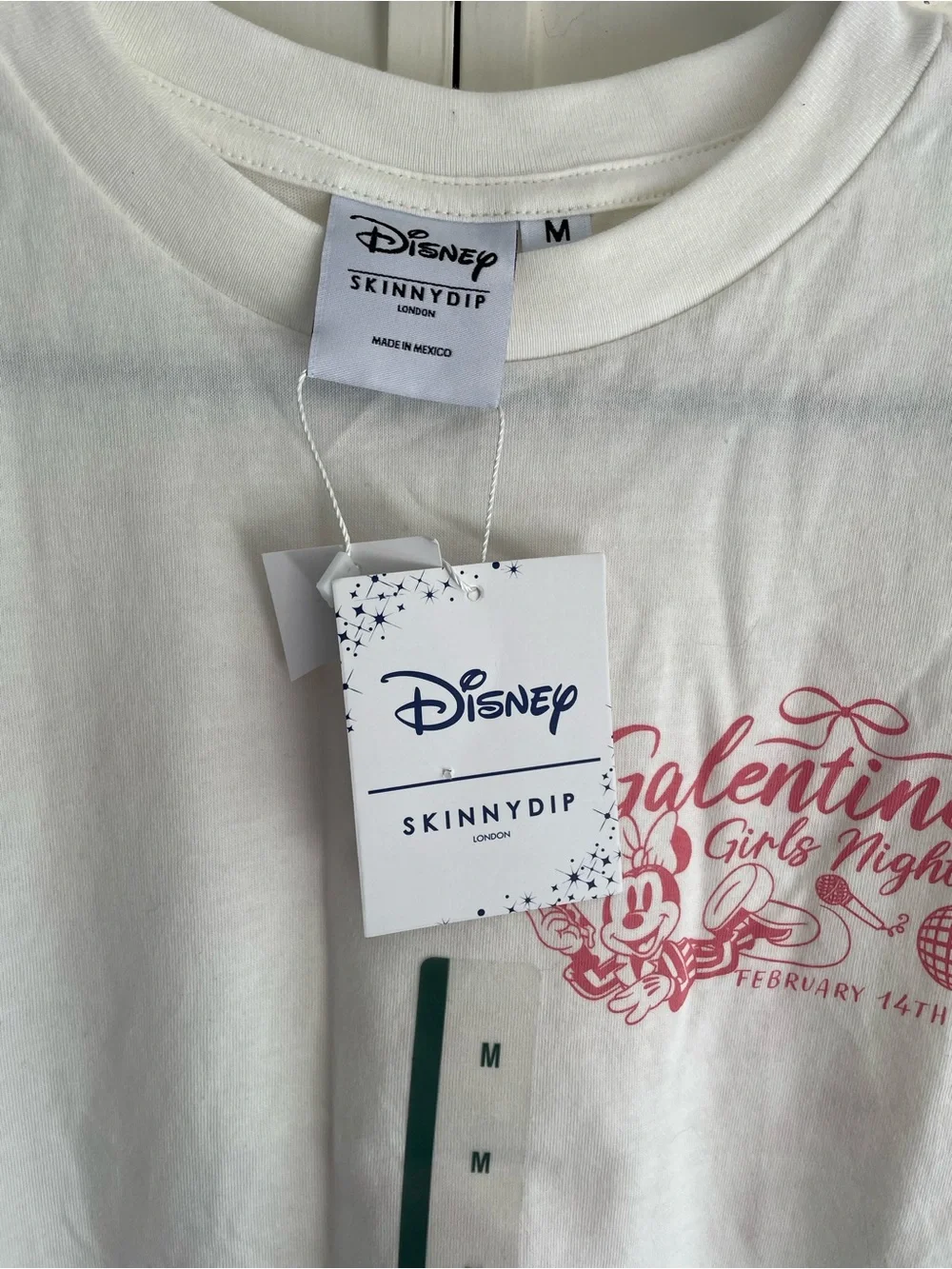 Disney x Skinny Dip London White 'Galentines Girls Night' Graphic T-Shirt Tee M - Picture 7 of 9